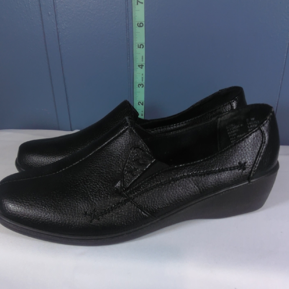 Black Leather Women's Loafers